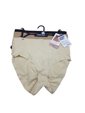 Lands End Ever Soft Smoothing Briefs Panties 3-Pack L Neutral Colors Nylon Blend
